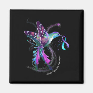 Aimant Hummingbird Purple Ribbon Prévention du suicide