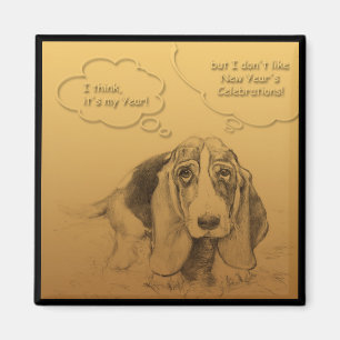 Aimant Humoriste vietnamien chinois chien année Carré aim