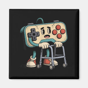 Aimant Humoristique Rétro Ancien Joueur de Jeu Vidéo Clic