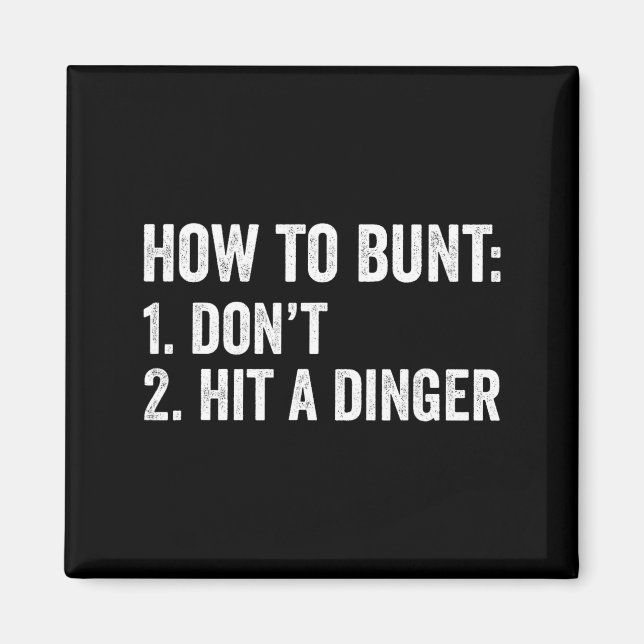 Aimant Humour baseball Comment faire un amorti Ne frappe  (Devant)