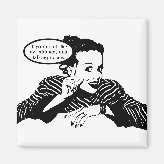 Aimant Humour de femme rétro (Devant)