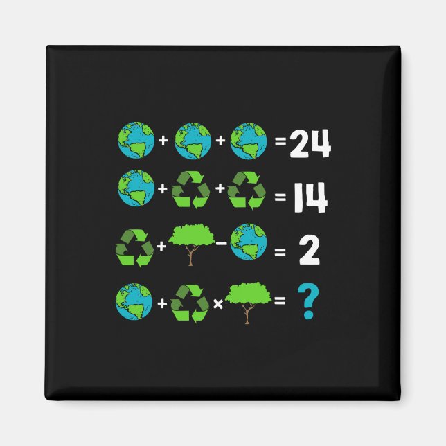 Aimant Humour De L'Enseignant Math Jour De La Terre Ordre (Devant)