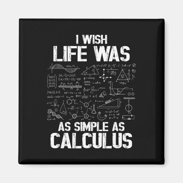 Aimant Humour de maths drôle, Blague de calcul, Je souhai (Devant)