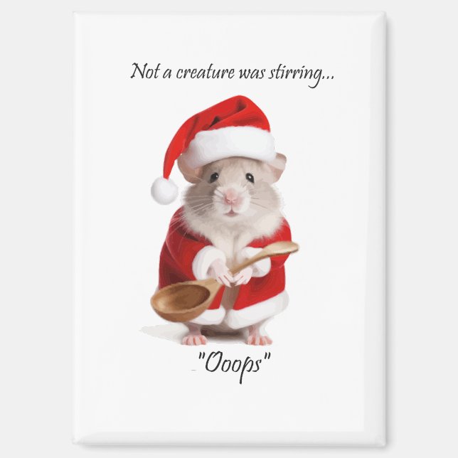 Aimant Humour de Noël pas une créature remuait la souris (Recto)