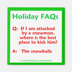 Aimant Humour drôle de calembour de vacances de Noël de