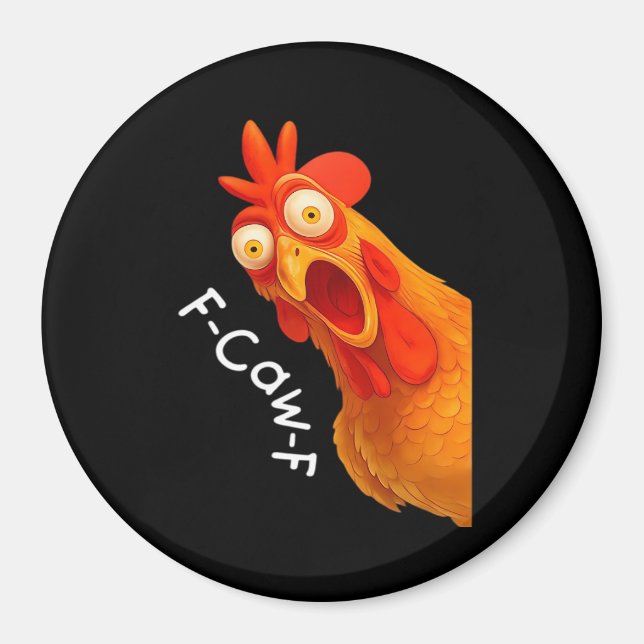 Aimant Humour gothique drôle F-Caw-F corbeau (Devant)