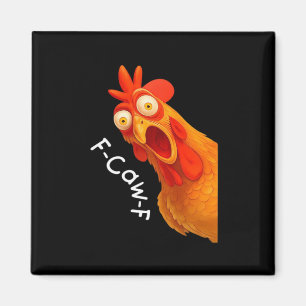 Aimant Humour gothique drôle F Caw F dessin de corbeau