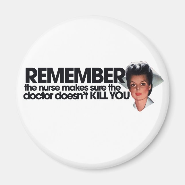 Aimant Humour infirmière (Devant)