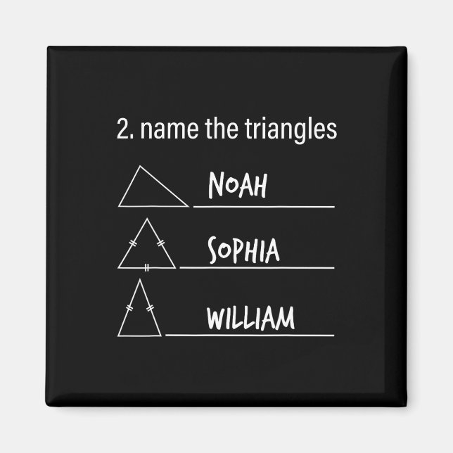 Aimant Humour Mathématique Nom Amusant Les Triangles Noé  (Devant)