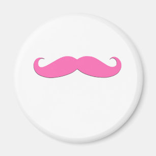 Aimant Humour Moustache rose Créez votre propre