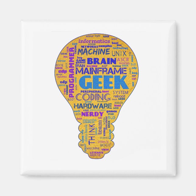Aimant Humour Technologique Drôle Geek - Cadeau pour Code (Devant)