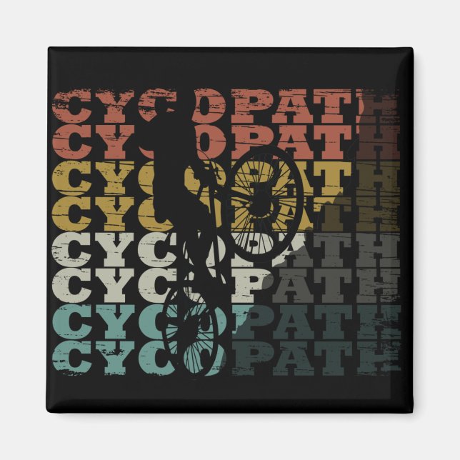 Aimant Humour VTT - Cyclisme Drôle - Cycopathe (Devant)
