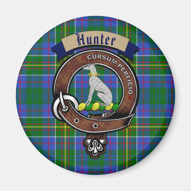 Aimant Hunter Clan Badge & Tartan (Devant)