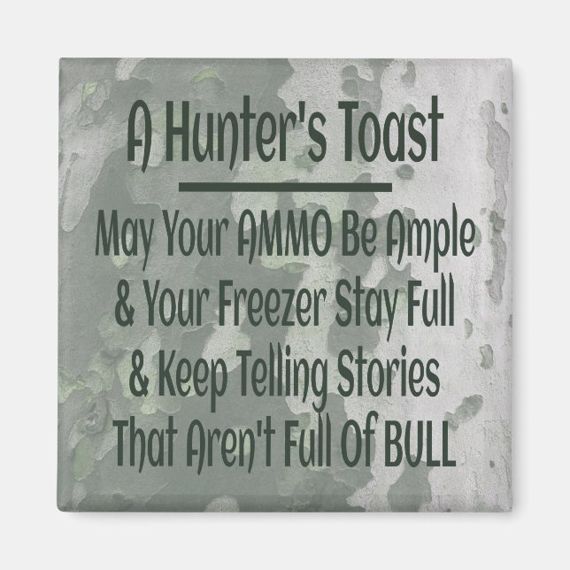 Aimant Hunter's Toast Funny Green Camouflage (Devant)