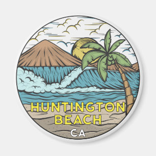 Aimant Huntington Beach California Vintage