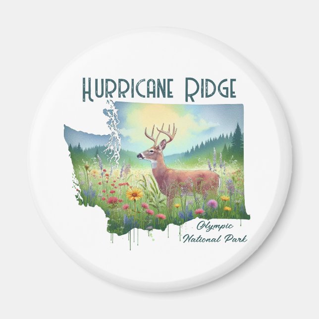Aimant Hurricane Ridge National Park Souvenir Cadeau (Devant)