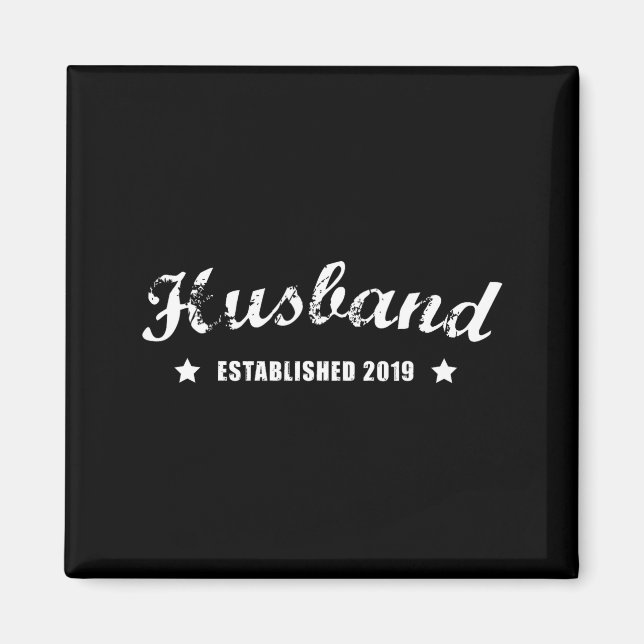 Aimant Husband Est 2019 Vintage Wedding Design (Devant)
