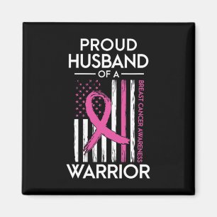 Aimant Husband Of A Warrior Breast Cancer Awareness Suppo