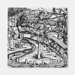 Aimant Husbandsmen heureux tendant les abeilles,