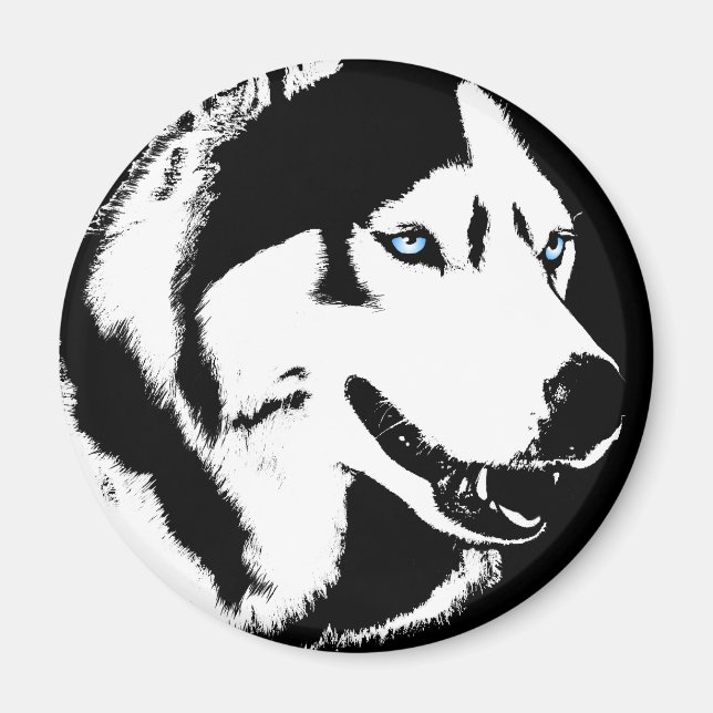 Aimant Husky Fridge Magnet Alaskan Sled Dog Magnet (Devant)