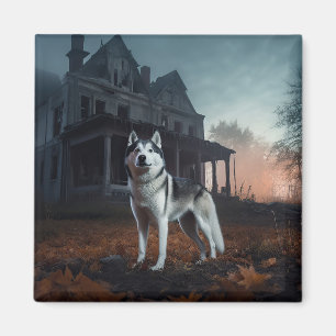 Aimant Husky sibérien Halloween Épouvantable