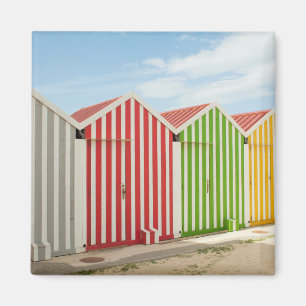 Aimant Huttes colorées sur la plage
