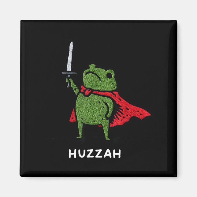 Aimant Huzzah Frog Knight Funny Sword Meme Quote  (Devant)