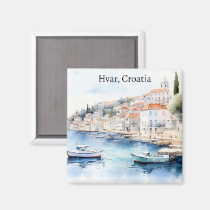 Aimant Hvar Croatia Watercolor Travel
