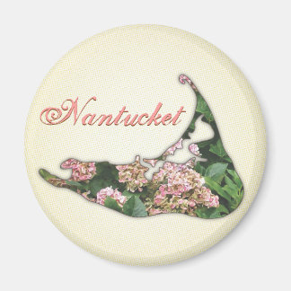Aimant Hydrangea Carte de l'île de Nantucket, Massachuset