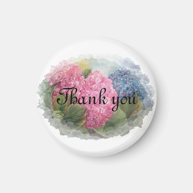 Aimant HYDRANGEAS  cadeau de remerciement de mariage (Devant)
