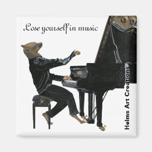 Aimant Hyena Piano Music Player Imaginaire Bouton d'art M