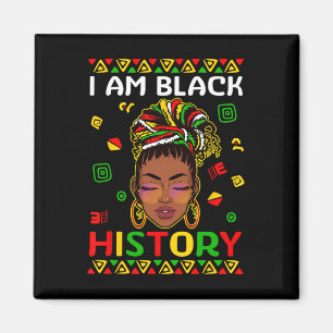 Aimant I Am Black History Moth Loc'd Girl Black Women Ce