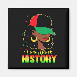 Aimant I Am Black History Moth Loc'd Girl Black Women Ce