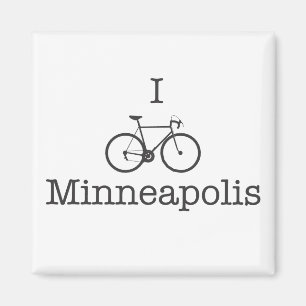 Aimant I Bike Minneapolis - Texte noir