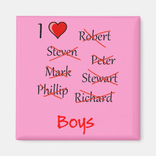 Aimant 'I ♥ Boys'