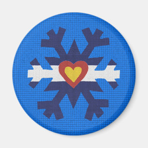 Aimant I flocon de neige de drapeau du Colorado de coeur