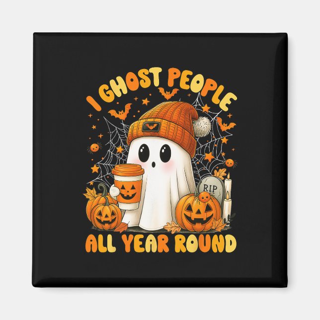 Aimant I Ghost People Toute L'Année Halloween Ghost Coff (Devant)