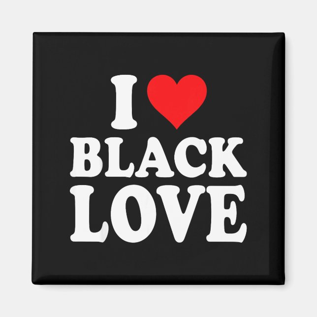 Aimant I Heart Black Love Cute Matching Couples African A (Devant)