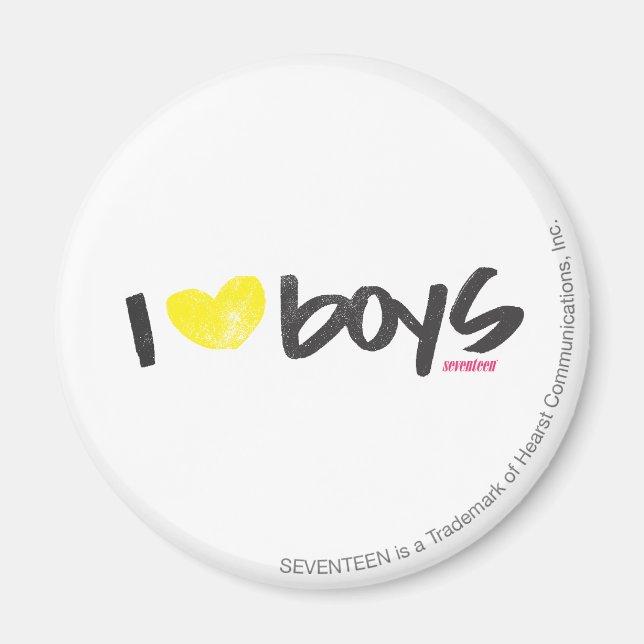 Aimant I Heart Boys Jaune (Devant)