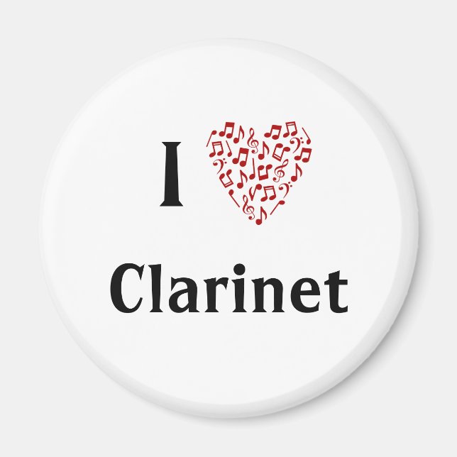 Aimant I Heart Clarinet - Instrument de musique (Devant)