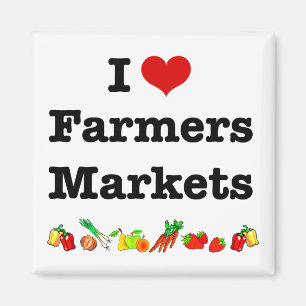 Aimant I Heart Farmers Marchés