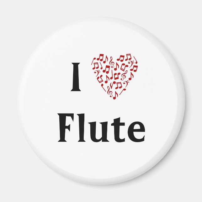 Aimant I Heart Flute - Instrument de musique (Devant)
