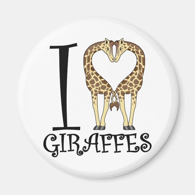 Aimant I Heart Giraffes (Devant)
