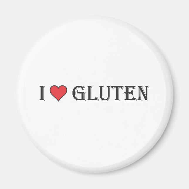 Aimant I Heart Gluten - Arrière - plan clair (Devant)