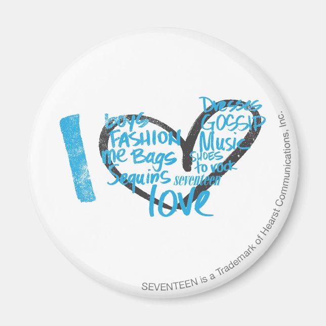 Aimant I Heart Graffiti Aqua (Devant)