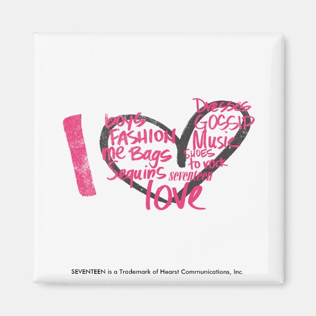 Aimant I Heart Graffiti Magenta (Devant)