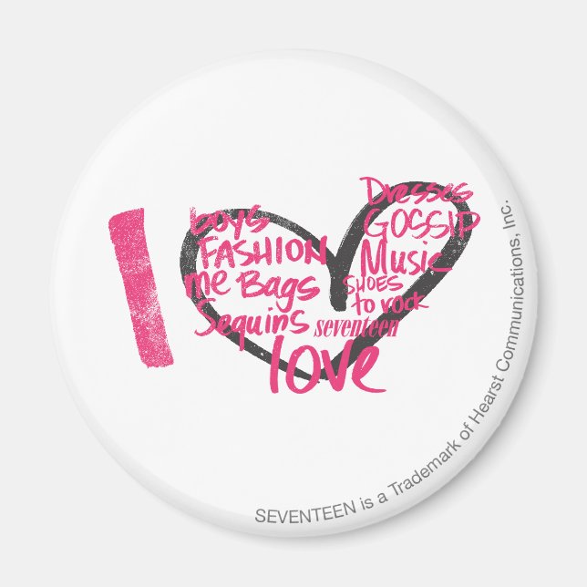 Aimant I Heart Graffiti Magenta (Devant)