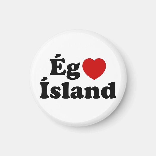 Aimant I Heart (Love) Islande [Ég Elska Ísland] Islandais (Devant)