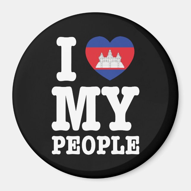 Aimant I Heart (Love) My Khmer People (Devant)