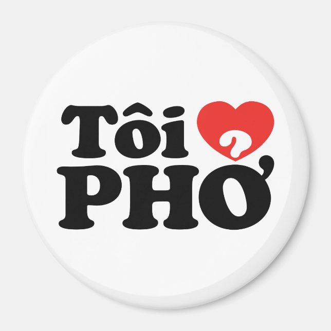 Aimant I Heart (Love) Pho (Tôi PHỞ) (Devant)